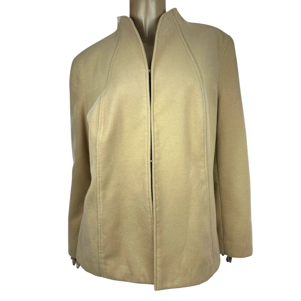 Chico's Short Brown Coat Size 3 or XL Long Sleeve Polyester/Rayon/Spandex